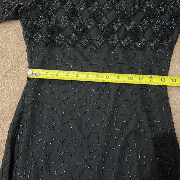 VINTAGE SILK LAURENCE KAZAR NEW YORK SEQUIN DRESS-SIZE SMALL - Picture 12 of 14